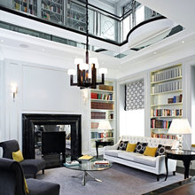 Recessed bookshelves