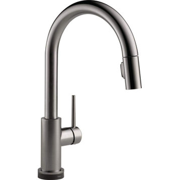 Modern Kitchen Faucet, Touchless Design With Pull Down Sprayer, Black Stainless