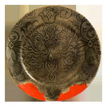 dinner table; plates, goblets