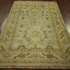 New Arrival Baby Blue Oushak 4'x6' Hand Knotted Wool Turkish Geometric Rug H5609