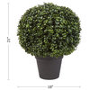Pure Garden Decorative Potted Realistic Faux Boxwood Topiary