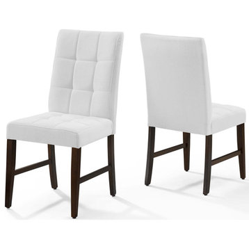 Promulgate Biscuit Tufted Upholstered Fabric Dining Chair Set of 2 EEI-3335-WHI