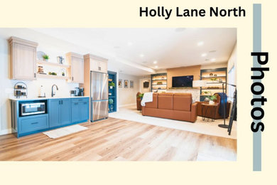 Example of a mid-century modern basement design