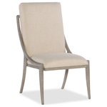 Hooker Furniture - Affinity Slope Side Chair - Take dining comfort to a new level with the Affinity Slope Side Chair, with a wood-framed silhouette that invites lounging and lingering. The sloped wood frame is crafted of Quartered Oak Veneers in a greige sand-blasted finish, and the seat and back is covered in Kurtz Linen, a polyester-linen blend.
