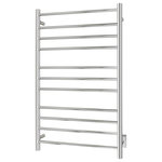 WarrmlyYours - Malta Towel Warmer, Hardwired, 11 Bars, Polished - The Malta towel warmer from WarmlyYours is a beautiful, large model that perfectly blends high-performance functionality with stunning aesthetics. With 11 heated, round bars the Malta boasts an impressive heat output of 443 BTUs per hour. This wall-mounted model will be able to warm and/or dry a large variety of towel shapes and sizes. The Malta’s hardwired connection (120 VAC) provides a sleek appearance without having to worry about visible wires or plugs.