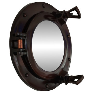 Deluxe Class Antique Copper Porthole Mirror 8'', Port Hole, Nautical Wall Han