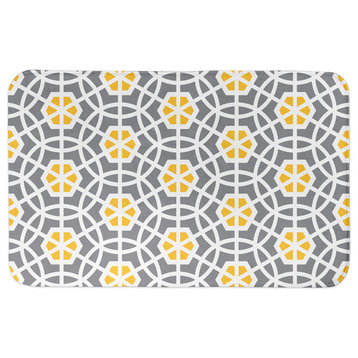 Gray and Yellow Geo Circles 34x21 Bath Mat