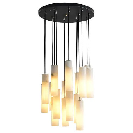 16-Light Natural Marble Modern Chandelier