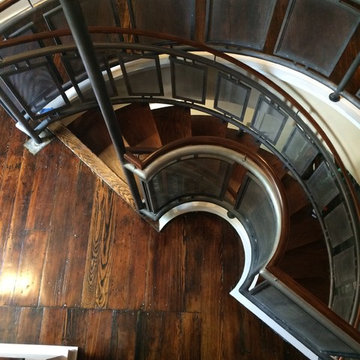 Society Hill  Floating Circular Stairway. No Stringer Beams!