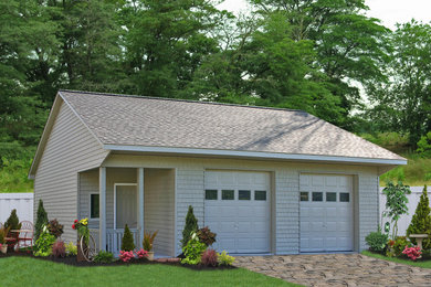 A 24x32 Two Car Garage with a Porch