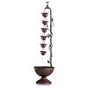 Alpine Metal Hanging 6-Cup Tier Layered Fountain, 36" Tall