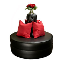 Black Faux Leather Circle Sofa - Products