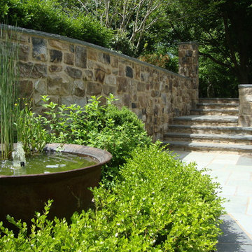 Western Maryland Wall Stone Retaining Wall with Flagstone Cap