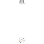 Elan Lighting - Elan Lighting 84143 Baylin - 6" 1 LED Mini Pendant - Baylin takes the shape of the orb in new directionBaylin 6" 1 LED Mini Chrome White Acrylic *UL Approved: YES Energy Star Qualified: n/a ADA Certified: n/a  *Number of Lights: Lamp: 1-*Wattage: LED bulb(s) *Bulb Included:Yes *Bulb Type:LED *Finish Type:Chrome