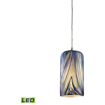 ELK Lighting Molten 1-Light Mini Pendant, Nickel/Molten Ocean, LED