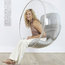 Aarnio original Hanging Bubble Chair, Ivory Leather Cushion