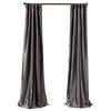 Graphite Faux Silk Taffeta Curtain Single Panel