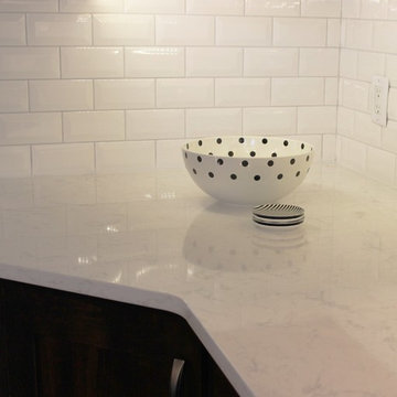 Bettendorf, IA- Kitchen in Dark Mocha Cabinetry With Painted Gray Accent Island