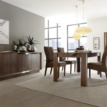 Modern Italian Dining Room Set SKY Cognac by LC Mobili