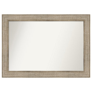 Trellis Silver Non-Beveled Wood Wall Mirror 42x30 in.