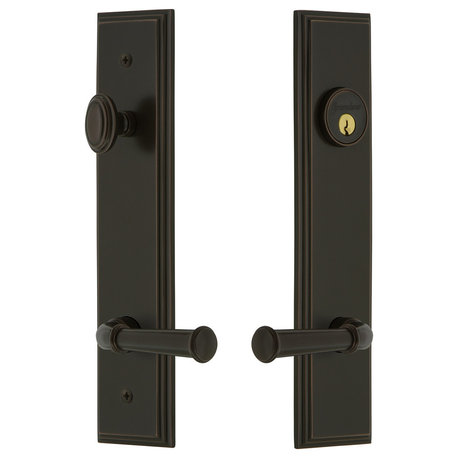 Carre' Tall Plate Complete Entry Set, Georgetown Lever, Timeless Bronze, 841371