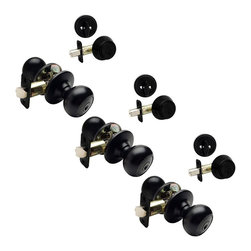 Designers Impressions - Bedford Design Matte Black Combo Pack, Three Entry/Deadbolt - Door Entry Sets