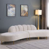 Divine Tufted Velvet Upholstered 2-Piece Sectional, Cream