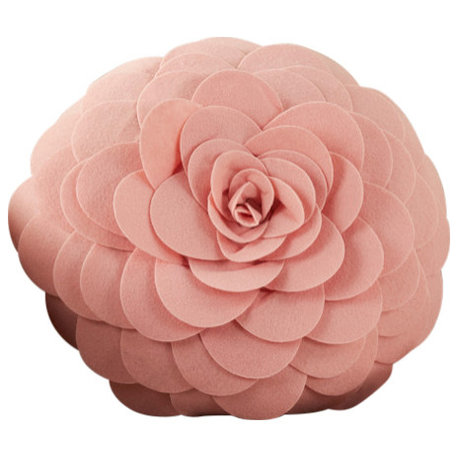 Circular Multicolor Flower Decorative Round Throw Pillow, Rose