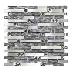 Glass Platinum Strips - Mosaic Tile