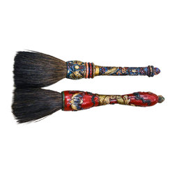 Large Calligraphy Brushes - A Pair - Decorative Objects And Figurines