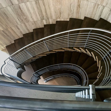 Ocean Blvd – Custom Stainless Steel Cable & Curved Stair Railing Systems, Corona