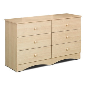 Urban 6 Drawer Double Dresser Maple Chestnut Transitional