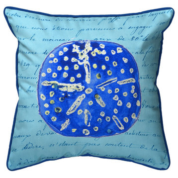 Betsy Drake Blue Sand Dollar Extra Large 22 X 22 Indoor / Outdoor Pillow