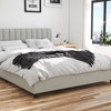 Novogratz Brittany Upholstered Bed, Light Gray Linen, Full