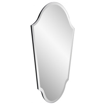 Frameless Arched Vanity Mirror, Frameless, Glass, 20 X 32