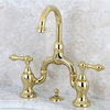 Kingston Brass Bathroom Faucet With Brass Pop-Up, Polished Brass