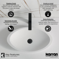 Karran Quattro QM160 Matte White Acrylic 23" Oval Bathroom Vessel Sink