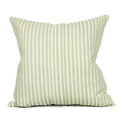 Belle & June - Mini Stripe Decorative Throw Pillow in Celadon - Decorative Pillows