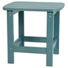 Flash Furniture Charlestown All-Weather Resin Adirondack Side Table in Teal Blue