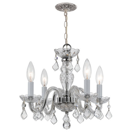 Crystorama 1064-CH-CL-MWP 4 Light Mini Chandelier in Polished Chrome