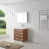 30" Single Bathroom Vanity,Plum,White Polymarble Top,Square Sink,Faucet,Mirror