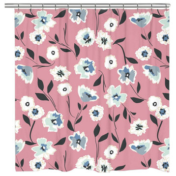 Laural Home Kathy Ireland Delicate Floral Toss Shower Curtain