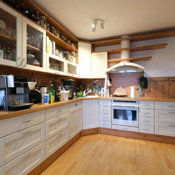 Küchenrenovierung: aus abgeschrägter U- wird moderner L-Form