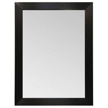 Modern Wood Framed Wall Mirror Espresso Black, 44x34