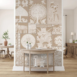 Geet Madhubani Wallpaper Clay Beige Color - Wallpaper