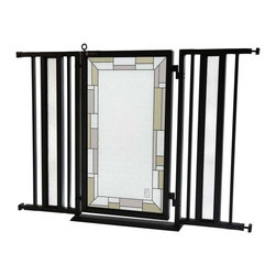 Fusion Gates - Fusion Gate with Bauhaus Border Design, Black, 36"-52" - Dog Gates