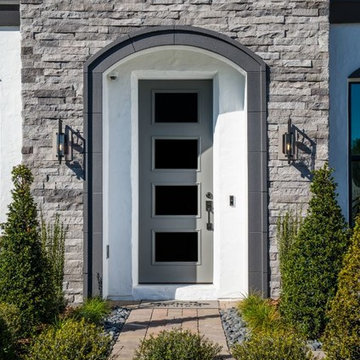 Contemporary White and Dark Grey Home Entry