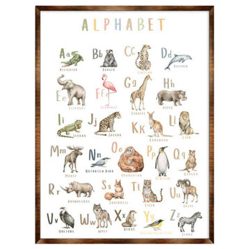 Animal Alphabet Art Wooden Kids Room Decor Classroom Decor