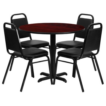 Flash Furniture 36'' Round Mahogany Laminate Table Set With Chairs
