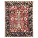 Jaipur Living - Jaipur Living Aika Hand-Knotted Medallion Red/Multicolor Rug, 8'6"x11'6" - The Salinas collection is punctuated by vibrant hues and intricate details, bringing a bold, transitional look to any home. The hand-knotted Aika rug captures the feminine charm of traditional Agra carpets. Intricate, multicolored floral medallions and botanical vines create patterned panache on this durable wool accent.